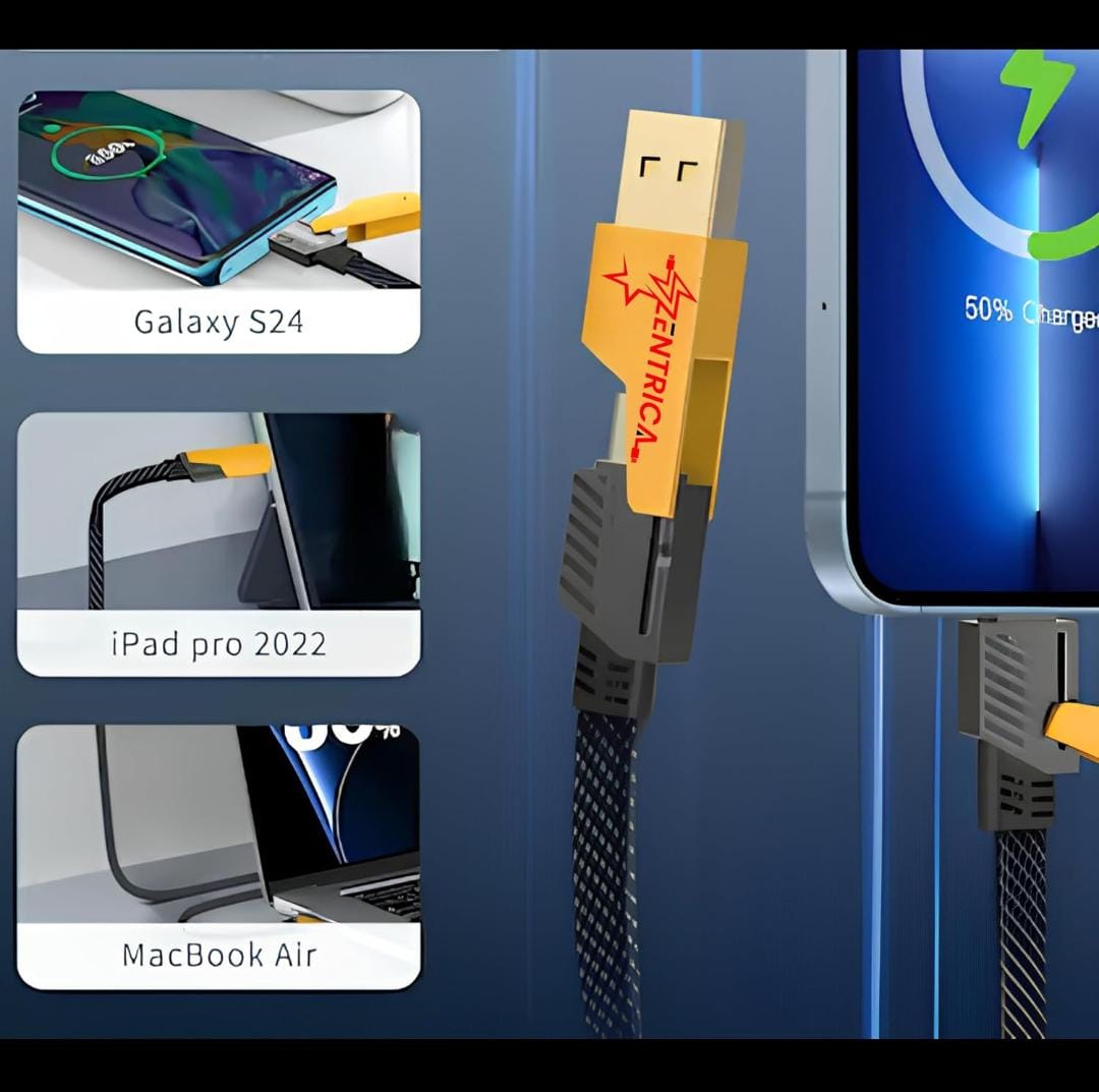 Zentrica cable charging phones, tablets and laptops